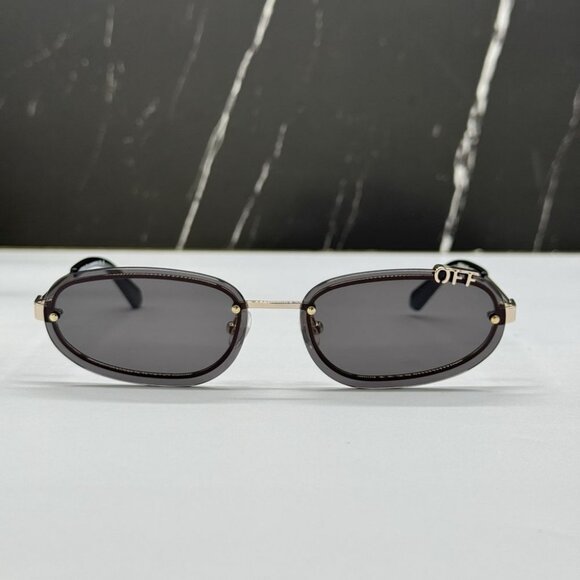 NEW OFF-WHITE OERI13M MIAMI 7607 SUNGLASSES UNISEX BLACK OVAL EYEWEAR main image 10